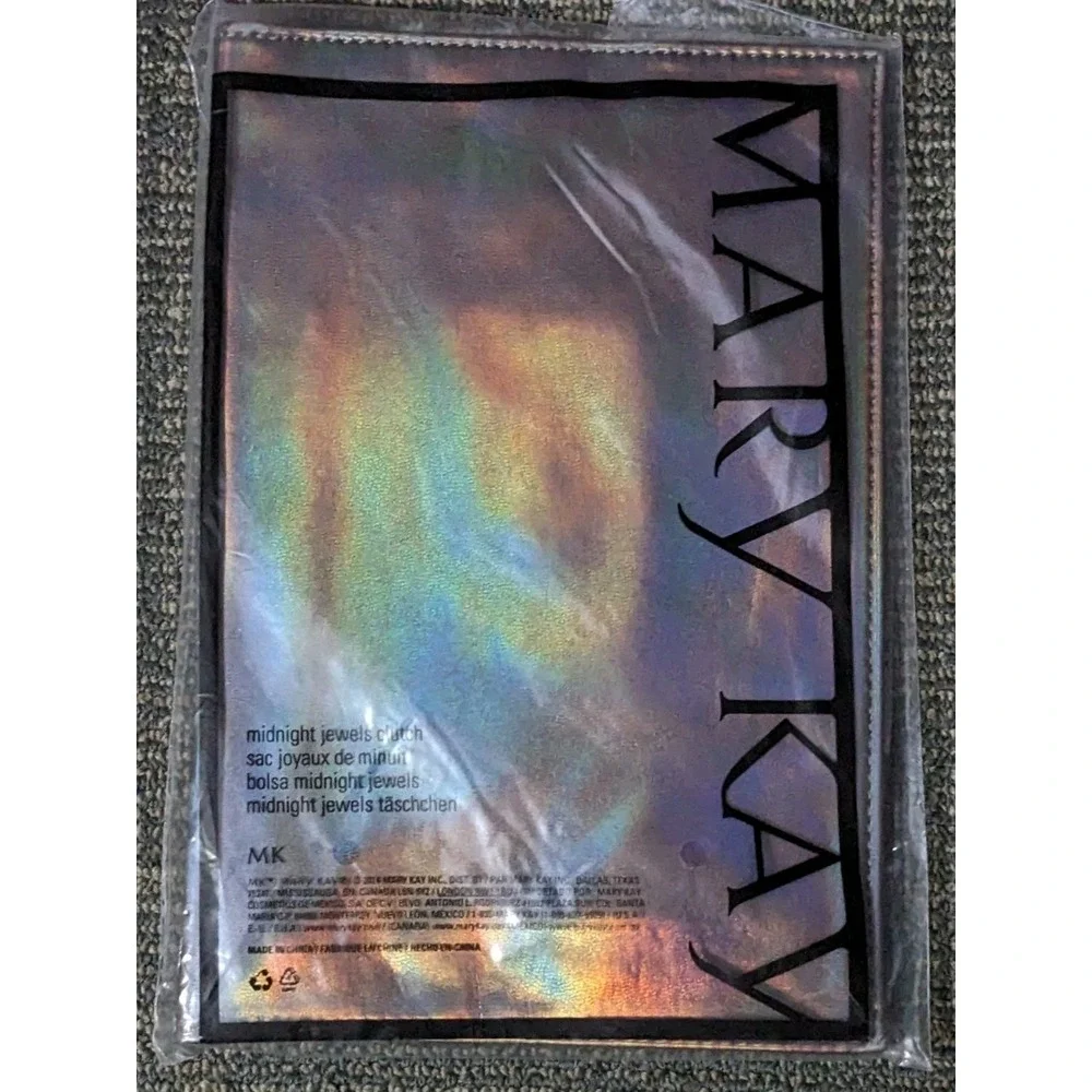 2 Mary Kay Holographic Cosmetic Makeup Clutch Bags Magnetic Pouch NEW Jewels